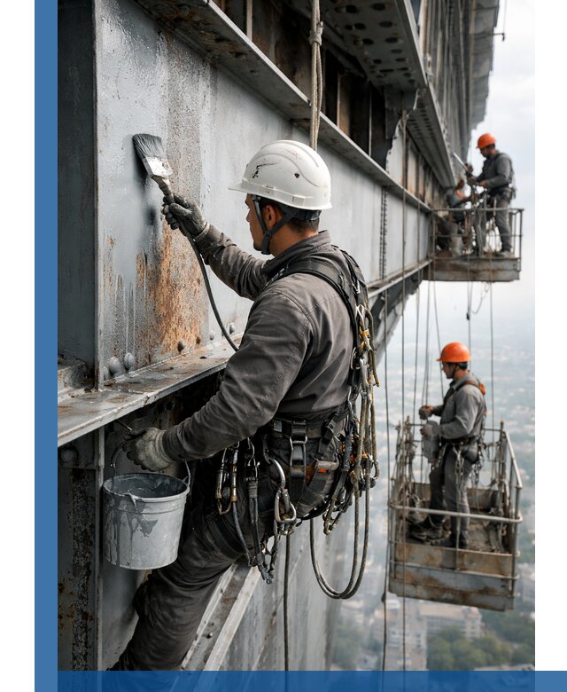 Покраска металлоконструкций на высоте в Артёме профессионально