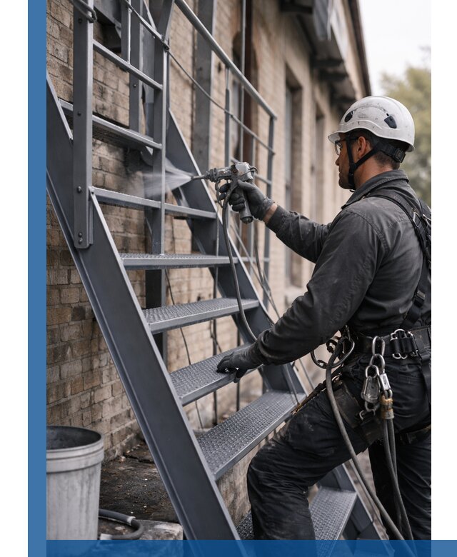 Покраска и антикоррозионная защита пожарных лестниц в Артёме