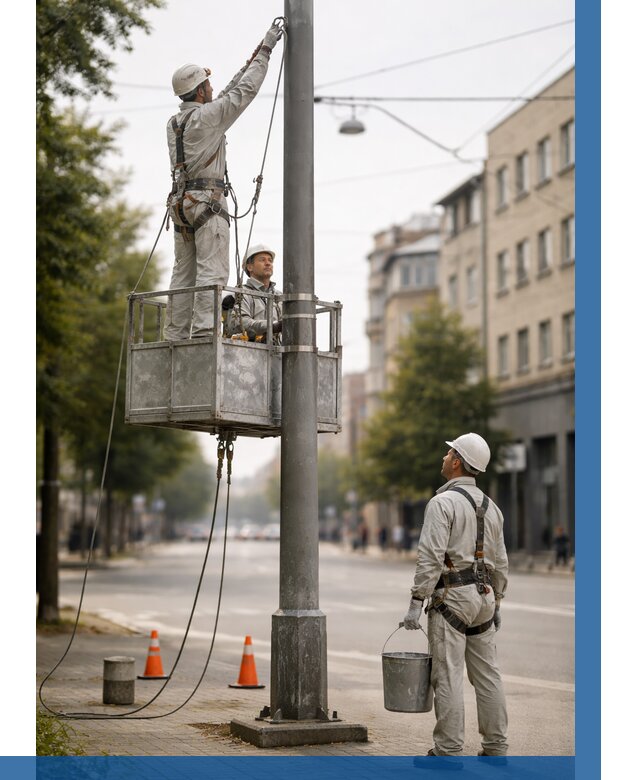 Покраска опор освещения в Артёме от 5184 р. | ВЫСОТНИК-Арт