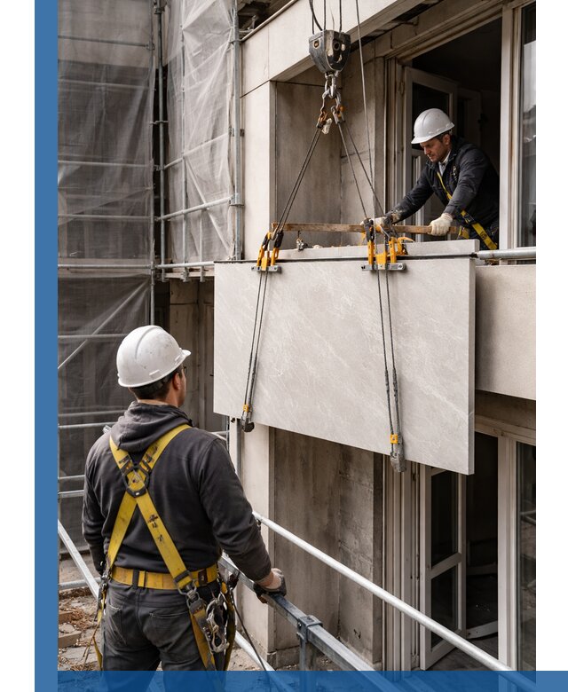 Подъем керамогранита на этаж в Артёме грузчиками и техникой