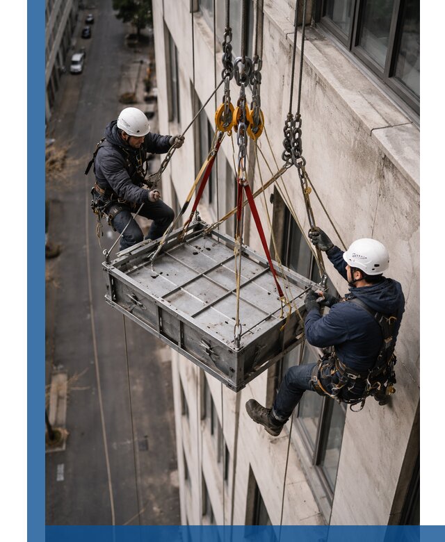 Спуск и подъем грузов по фасаду в Артёме для зданий