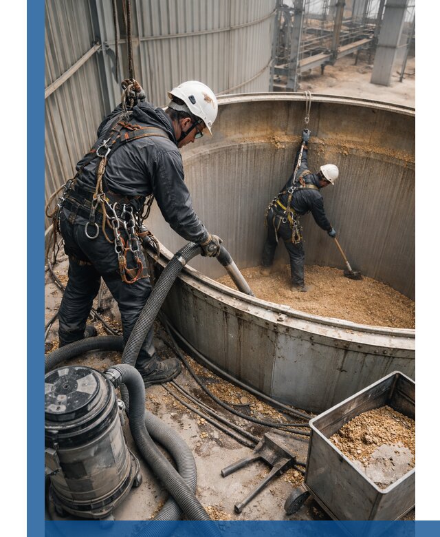 Профессиональная чистка зерновых бункеров в Артёме с выездом