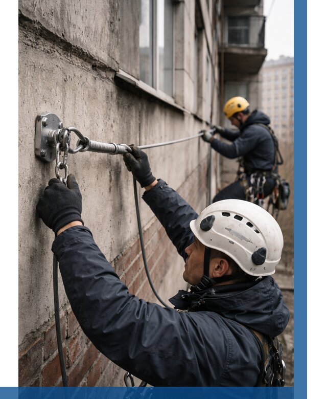 Монтаж анкерных линий в Артёме от 3110 р. | ВЫСОТНИК-Арт