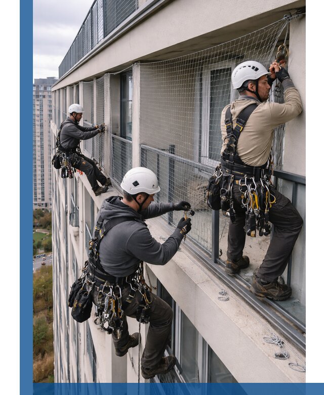 Профессиональный монтаж защитной сетки от птиц в Артёме