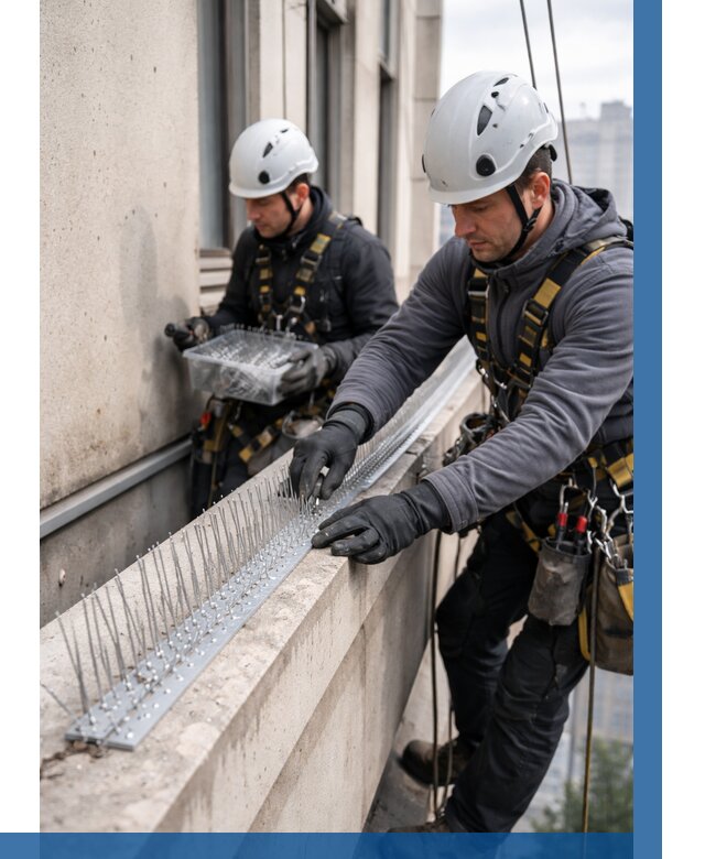 Установка шипов от птиц в Артёме от 881 р. | ВЫСОТНИК-Арт